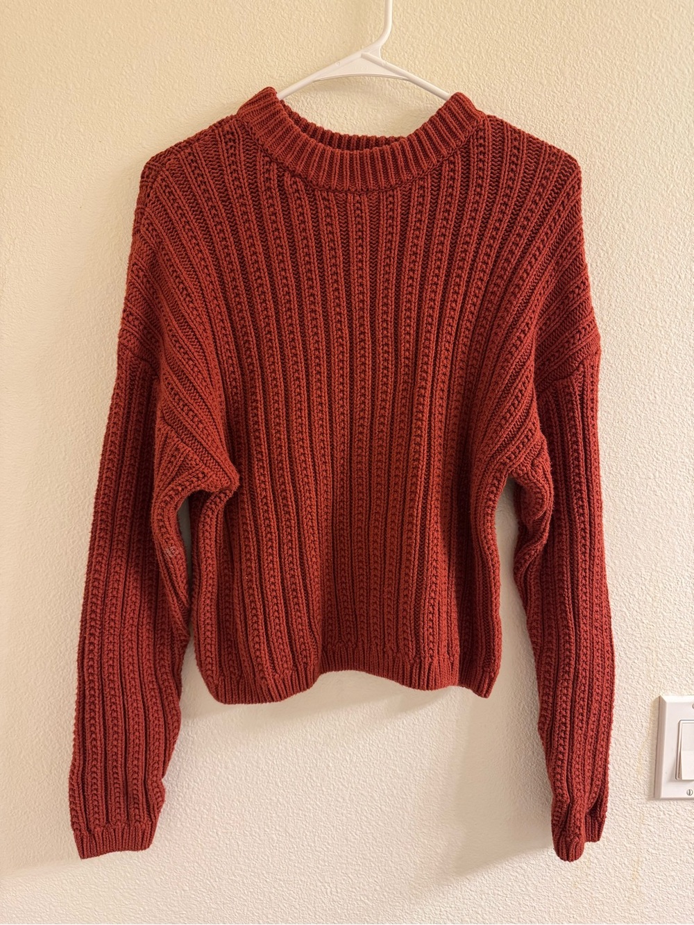 Universal Thread Ribbed Crewneck Sweater - Rust Brown - Picture 2 of 3